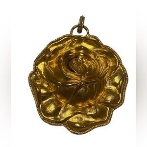 Vintage Extra Large Statement Rose Flower Pendant #9273